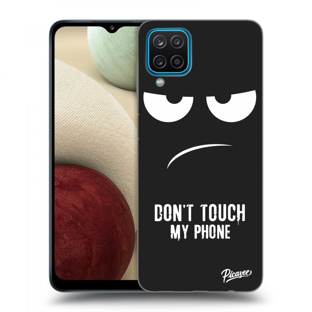 Picasee silikónový čierny obal pre Samsung Galaxy A12 A125F - Don't Touch My Phone