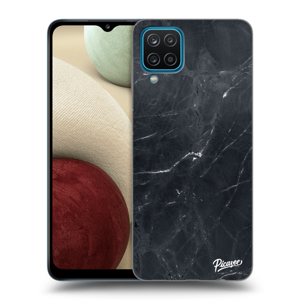 Picasee silikónový prehľadný obal pre Samsung Galaxy A12 A125F - Black marble
