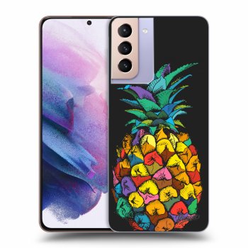 Picasee silikónový čierny obal pre Samsung Galaxy S21+ 5G G996F - Pineapple