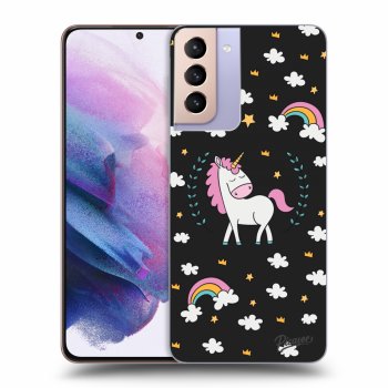 Picasee silikónový čierny obal pre Samsung Galaxy S21+ 5G G996F - Unicorn star heaven