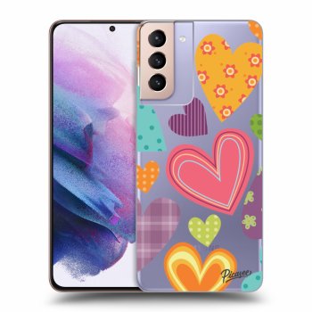 Picasee silikónový prehľadný obal pre Samsung Galaxy S21+ 5G G996F - Colored heart