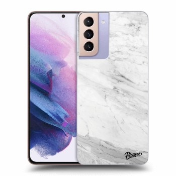 Picasee silikónový prehľadný obal pre Samsung Galaxy S21+ 5G G996F - White marble