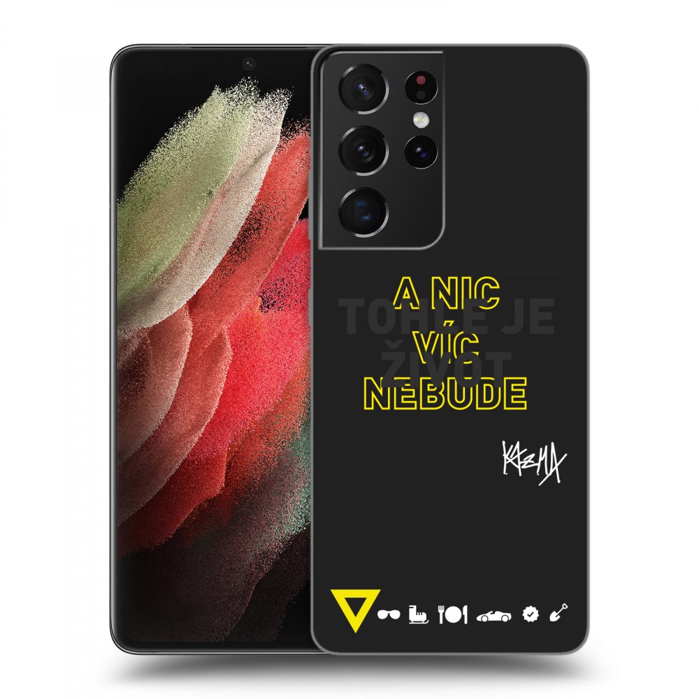 Picasee silikónový čierny obal pre Samsung Galaxy S21 Ultra 5G G998B - Kazma - TOHLE JE ŽIVOT A NIC VÍC NEBUDE