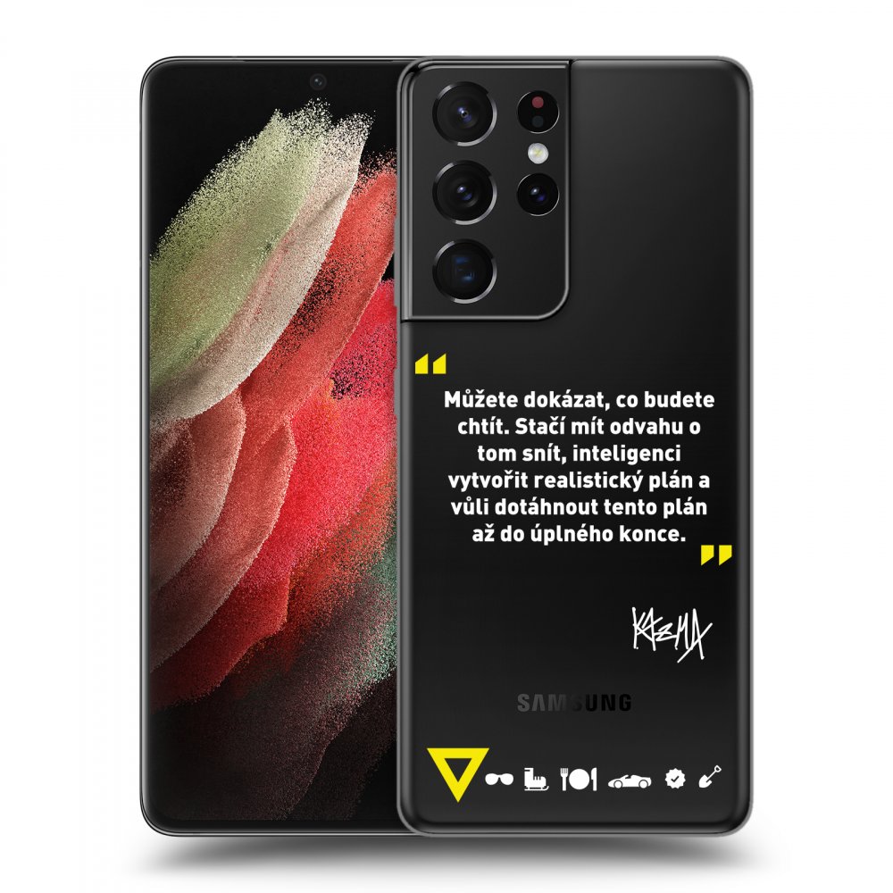 Picasee silikónový prehľadný obal pre Samsung Galaxy S21 Ultra 5G G998B - Kazma - MŮŽETE DOKÁZAT, CO BUDETE CHTÍT
