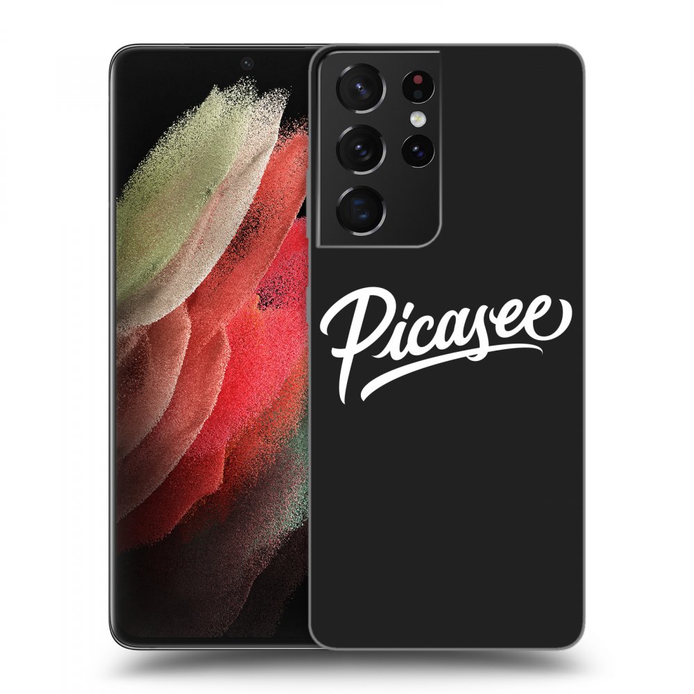 Picasee silikónový čierny obal pre Samsung Galaxy S21 Ultra 5G G998B - Picasee - old logo - white