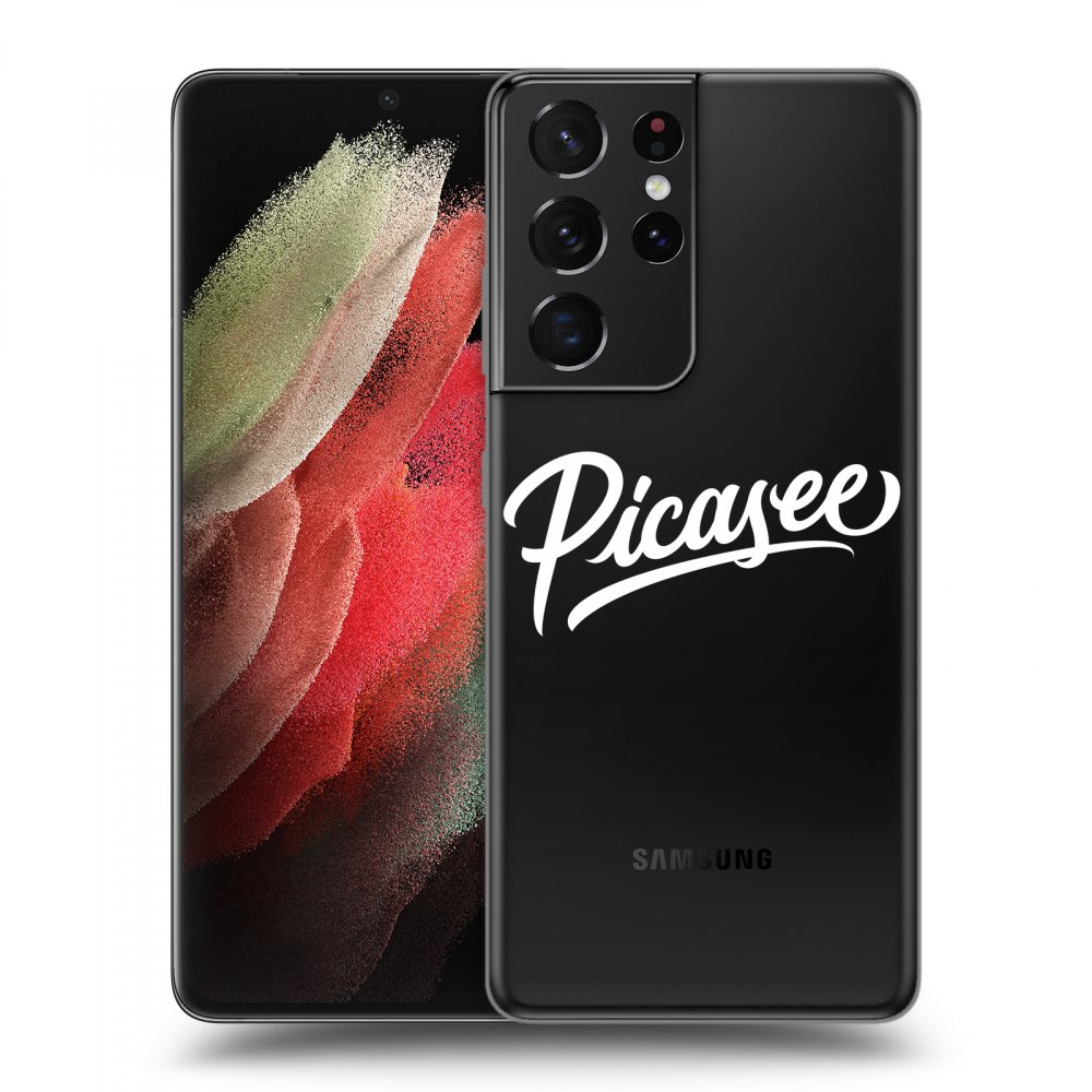 Picasee silikónový prehľadný obal pre Samsung Galaxy S21 Ultra 5G G998B - Picasee - old logo - white