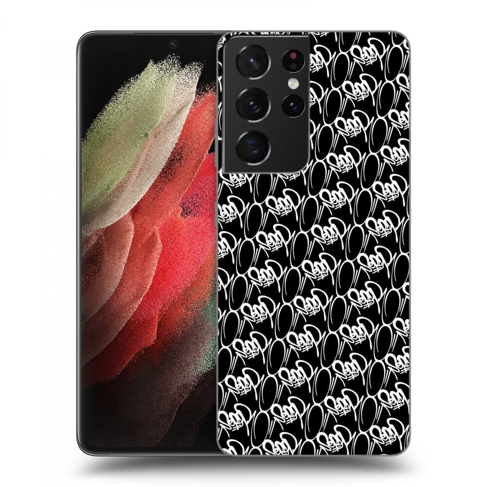 Picasee silikónový čierny obal pre Samsung Galaxy S21 Ultra 5G G998B - Separ - White On Black 2