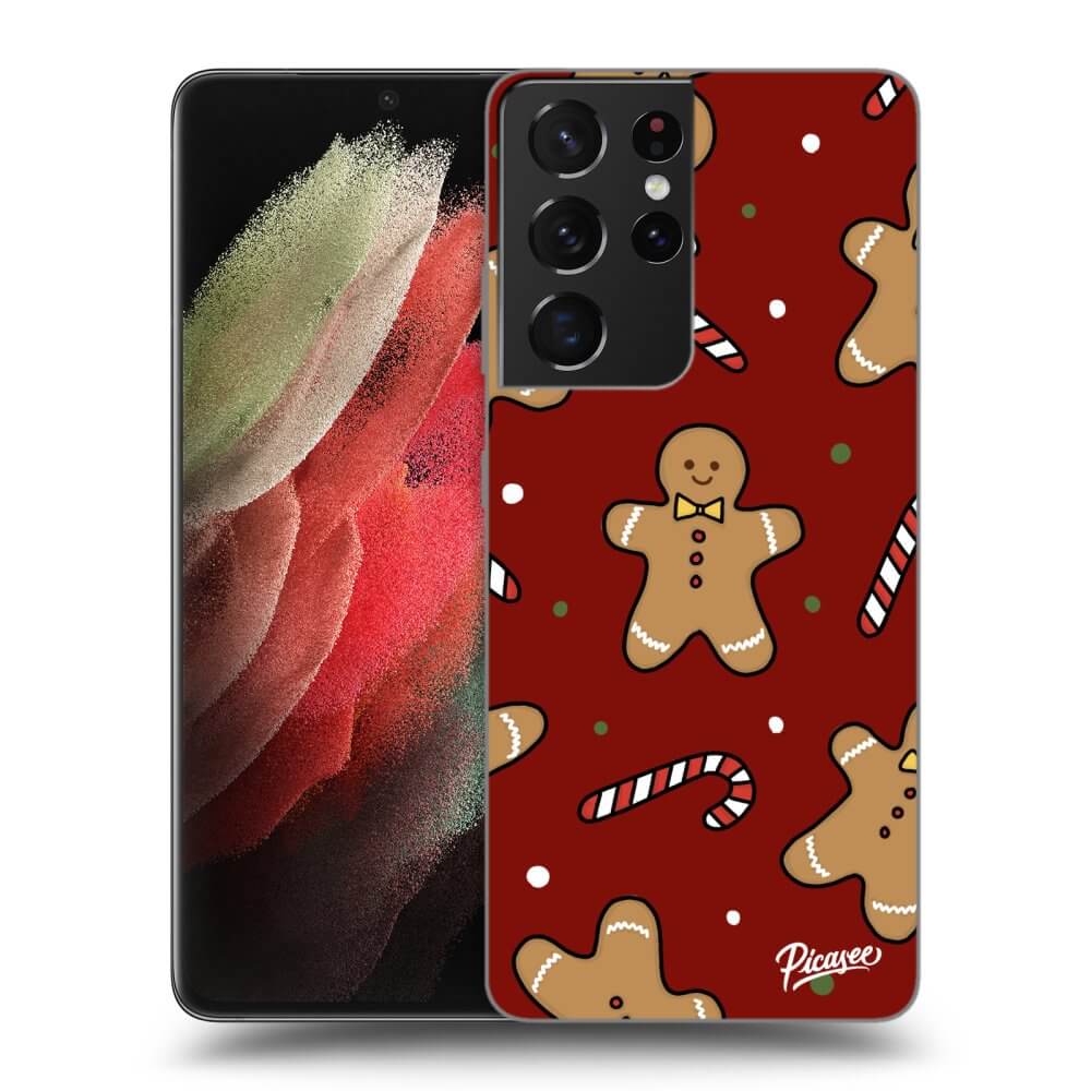 Picasee silikónový čierny obal pre Samsung Galaxy S21 Ultra 5G G998B - Gingerbread 2