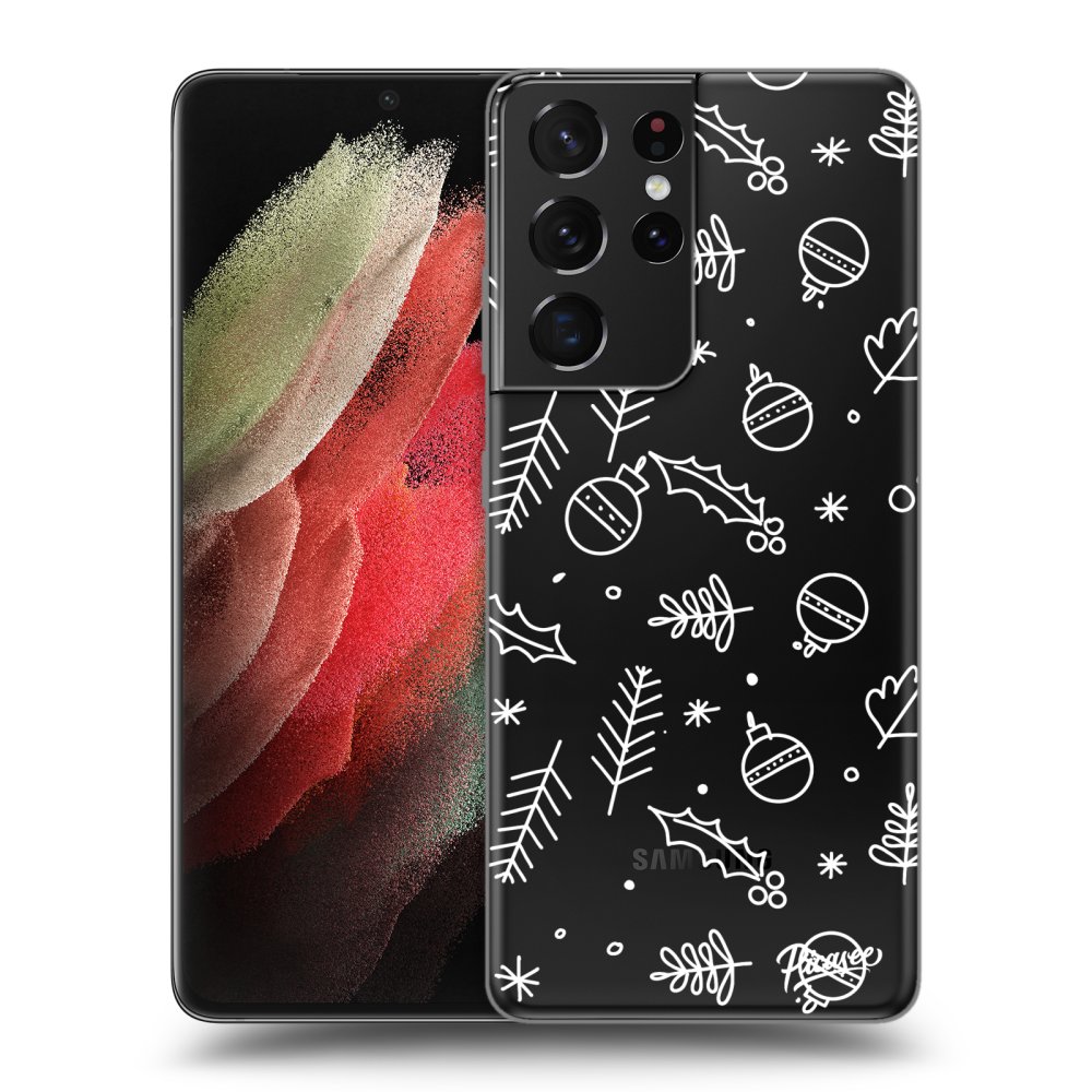 Picasee silikónový prehľadný obal pre Samsung Galaxy S21 Ultra 5G G998B - Mistletoe