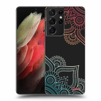 Picasee silikónový čierny obal pre Samsung Galaxy S21 Ultra 5G G998B - Flowers pattern
