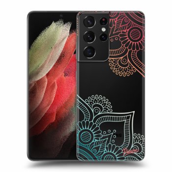 Picasee silikónový prehľadný obal pre Samsung Galaxy S21 Ultra 5G G998B - Flowers pattern