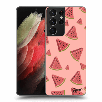 Picasee silikónový čierny obal pre Samsung Galaxy S21 Ultra 5G G998B - Watermelon