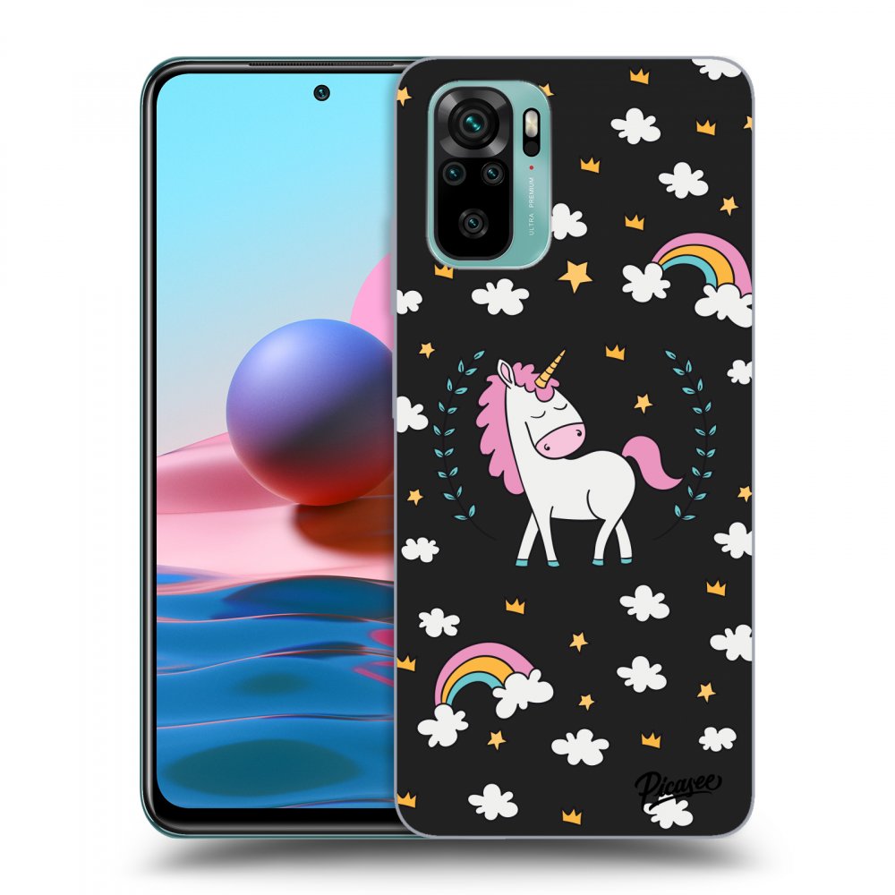 Picasee silikónový čierny obal pre Xiaomi Redmi Note 10 - Unicorn star heaven