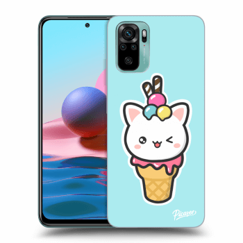 Picasee silikónový prehľadný obal pre Xiaomi Redmi Note 10 - Ice Cream Cat
