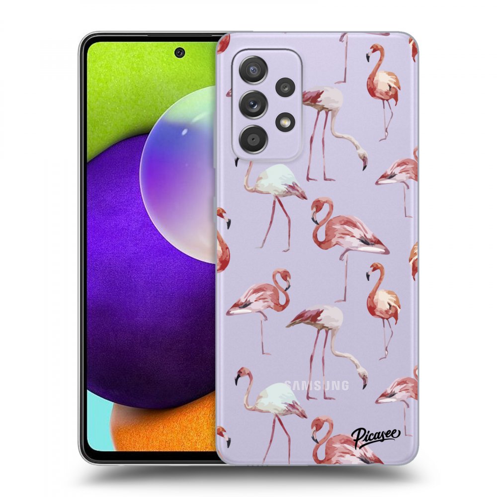 Picasee silikónový prehľadný obal pre Samsung Galaxy A52 A525F - Flamingos