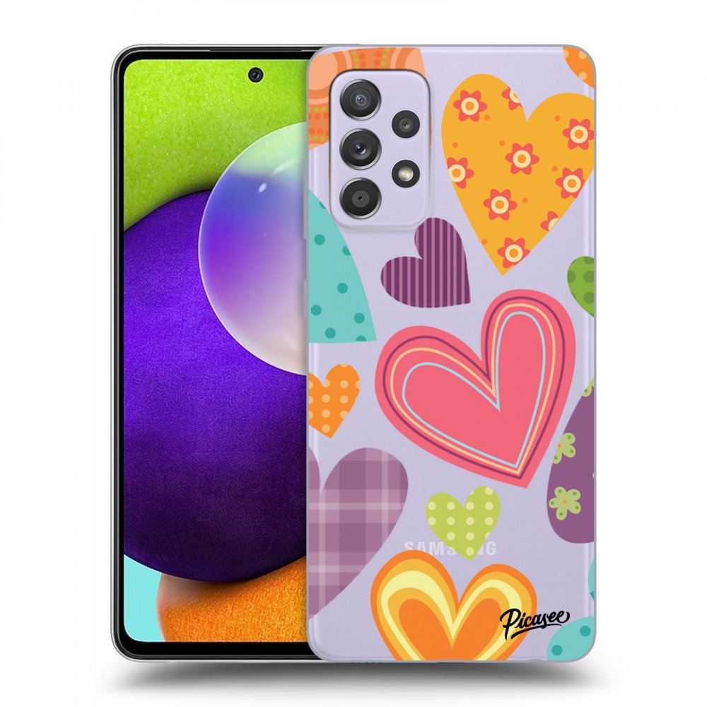 Picasee silikónový prehľadný obal pre Samsung Galaxy A52 A525F - Colored heart