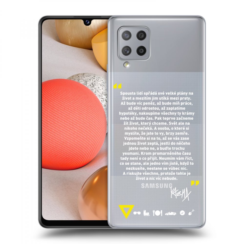 Picasee silikónový prehľadný obal pre Samsung Galaxy A42 A426B - Kazma - BUĎTE TROCHU YESMANI