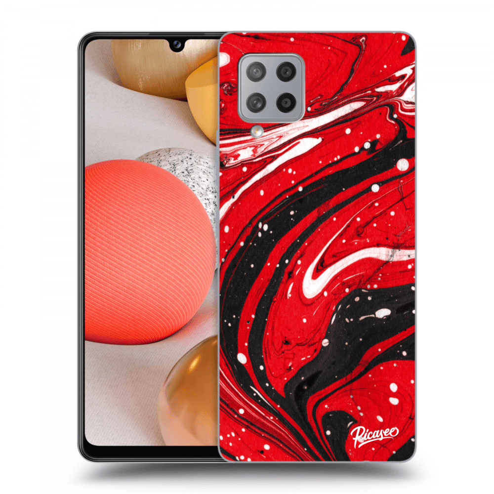 Picasee silikónový prehľadný obal pre Samsung Galaxy A42 A426B - Red black