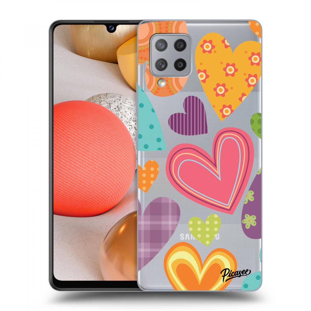 Picasee silikónový prehľadný obal pre Samsung Galaxy A42 A426B - Colored heart
