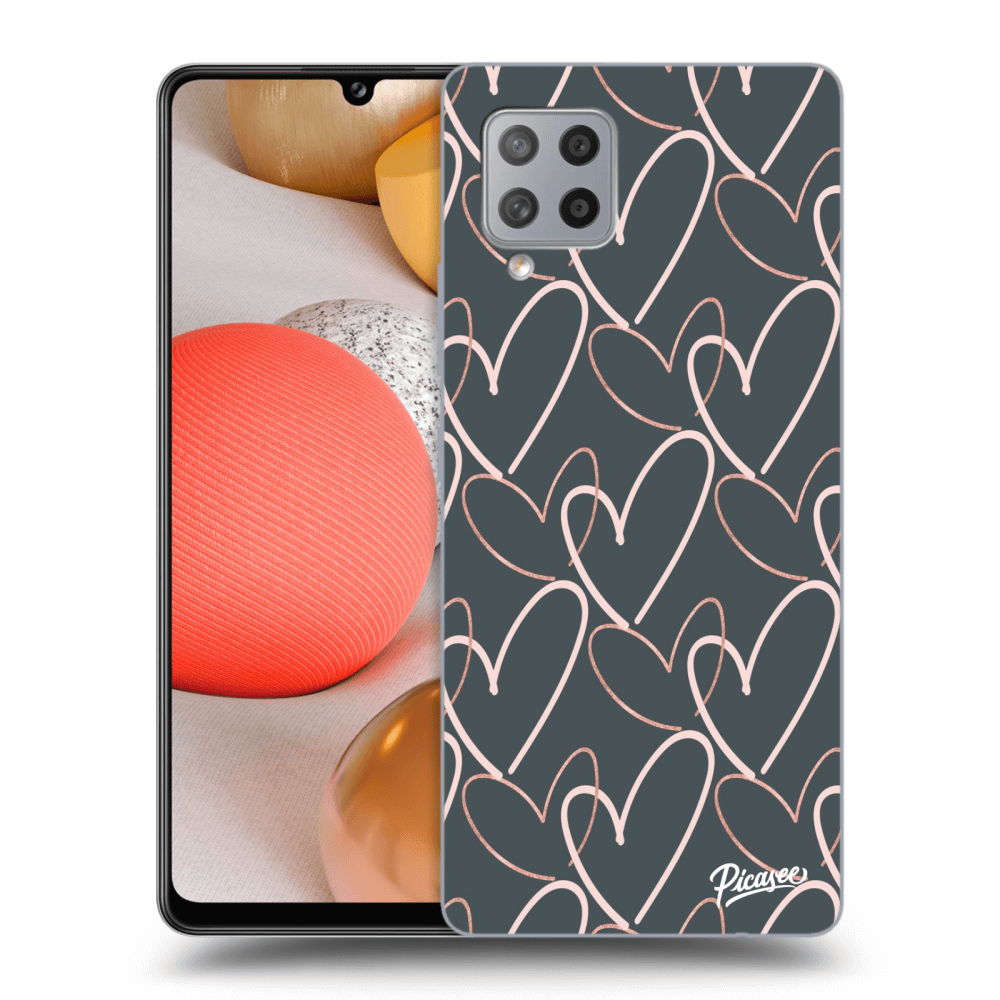Picasee silikónový čierny obal pre Samsung Galaxy A42 A426B - Lots of love