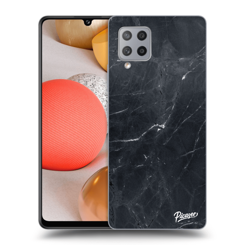Picasee silikónový prehľadný obal pre Samsung Galaxy A42 A426B - Black marble