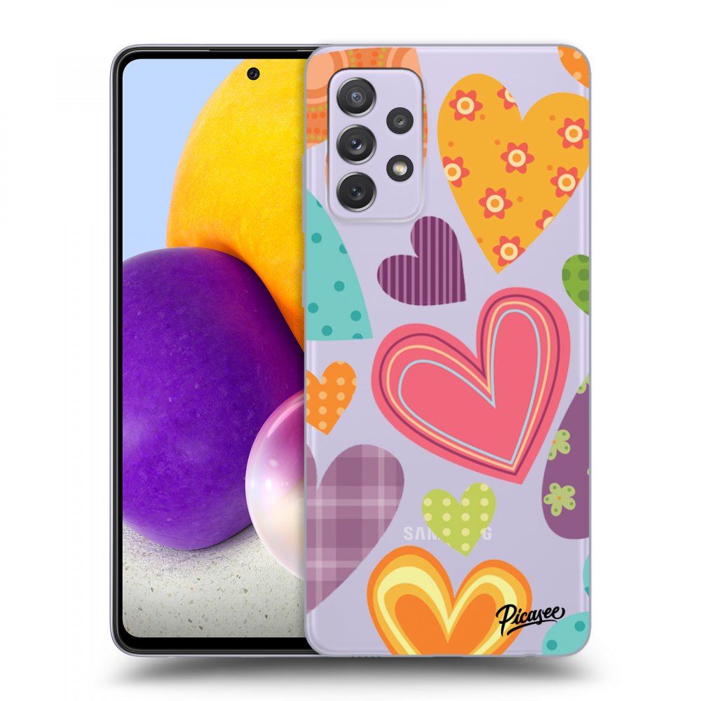 Picasee silikónový prehľadný obal pre Samsung Galaxy A72 A725F - Colored heart
