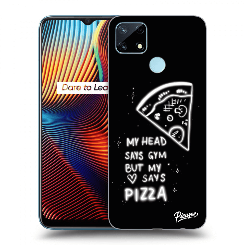Picasee silikónový čierny obal pre Realme 7i - Pizza