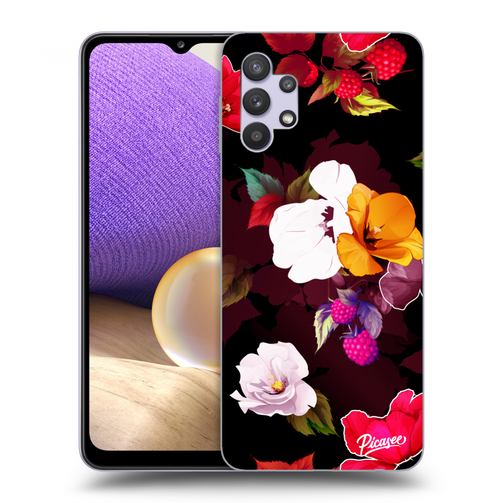 Picasee silikónový čierny obal pre Samsung Galaxy A32 5G A326B - Flowers and Berries