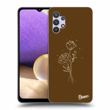 Picasee silikónový čierny obal pre Samsung Galaxy A32 5G A326B - Brown flowers