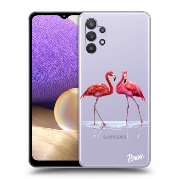 Picasee silikónový prehľadný obal pre Samsung Galaxy A32 5G A326B - Flamingos couple