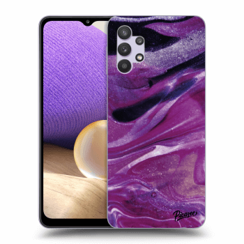 Picasee silikónový čierny obal pre Samsung Galaxy A32 5G A326B - Purple glitter