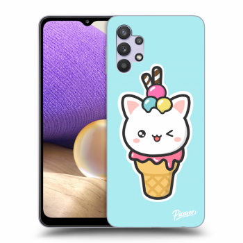 Picasee silikónový prehľadný obal pre Samsung Galaxy A32 5G A326B - Ice Cream Cat
