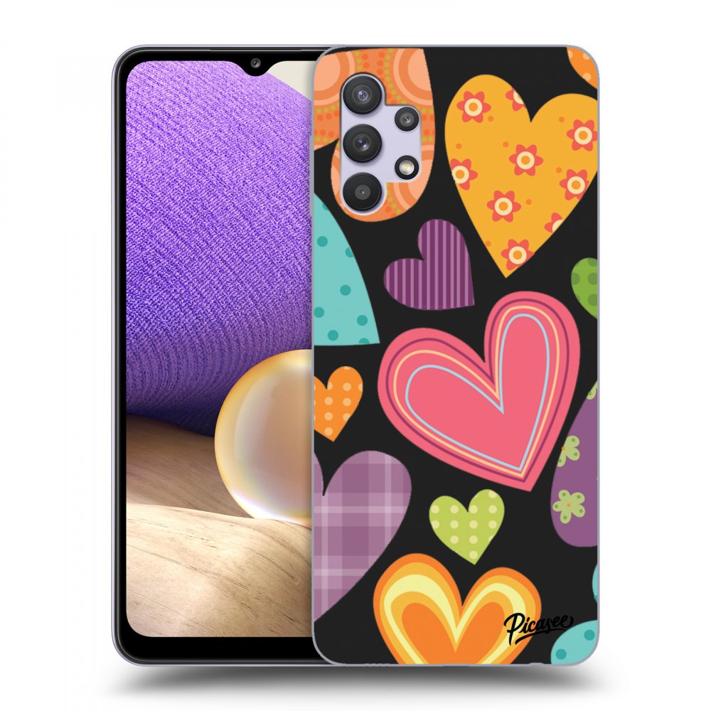Picasee silikónový čierny obal pre Samsung Galaxy A32 5G A326B - Colored heart