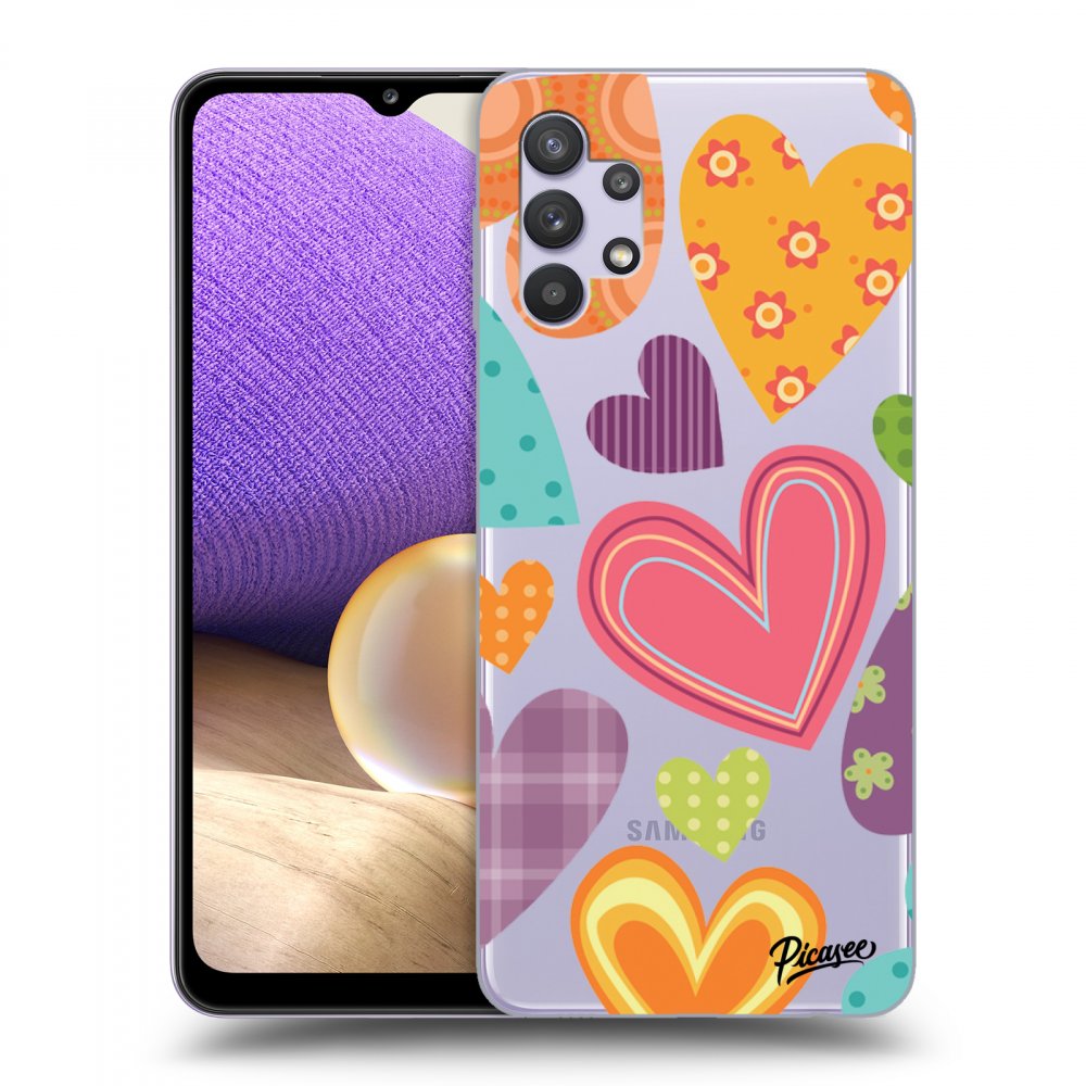 Picasee silikónový prehľadný obal pre Samsung Galaxy A32 5G A326B - Colored heart