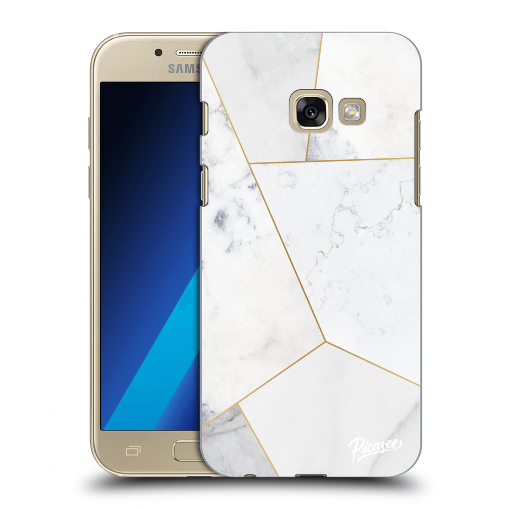 Picasee silikónový prehľadný obal pre Samsung Galaxy A3 2017 A320F - White tile