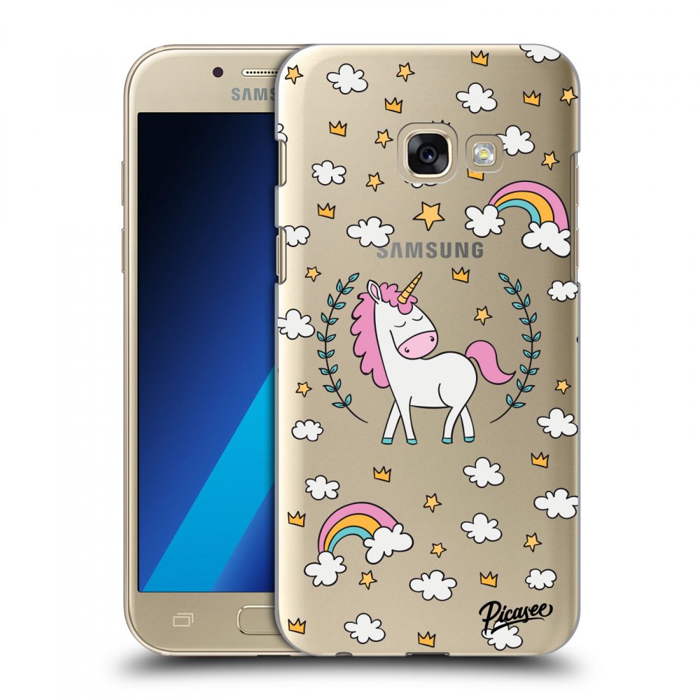 Picasee silikónový prehľadný obal pre Samsung Galaxy A3 2017 A320F - Unicorn star heaven