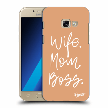 Picasee silikónový prehľadný obal pre Samsung Galaxy A3 2017 A320F - Boss Mama