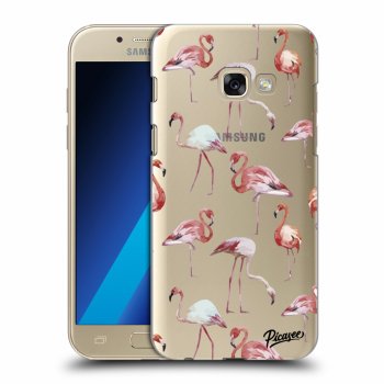 Picasee silikónový prehľadný obal pre Samsung Galaxy A3 2017 A320F - Flamingos