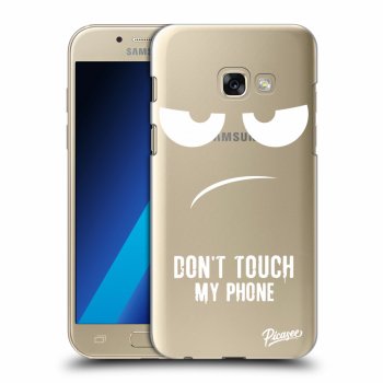 Picasee silikónový prehľadný obal pre Samsung Galaxy A3 2017 A320F - Don't Touch My Phone