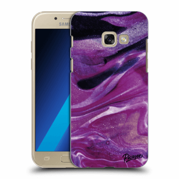 Picasee silikónový prehľadný obal pre Samsung Galaxy A3 2017 A320F - Purple glitter