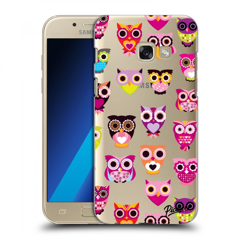 Picasee silikónový prehľadný obal pre Samsung Galaxy A3 2017 A320F - Owls