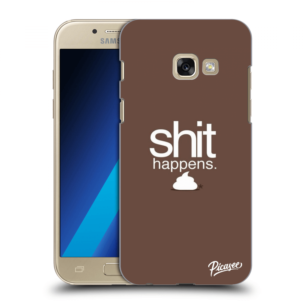 Picasee silikónový prehľadný obal pre Samsung Galaxy A3 2017 A320F - Shit happens