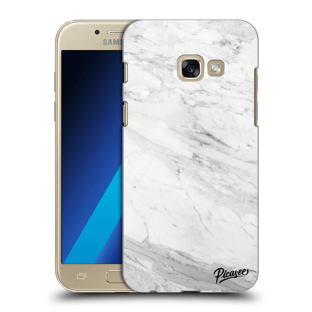 Picasee silikónový prehľadný obal pre Samsung Galaxy A3 2017 A320F - White marble