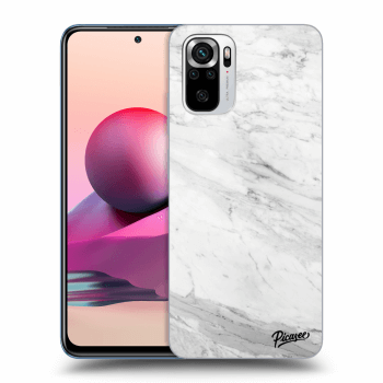 Picasee silikónový prehľadný obal pre Xiaomi Redmi Note 10S - White marble