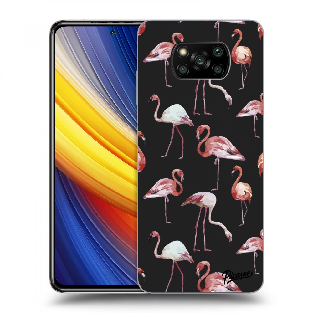 Picasee silikónový čierny obal pre Xiaomi Poco X3 Pro - Flamingos