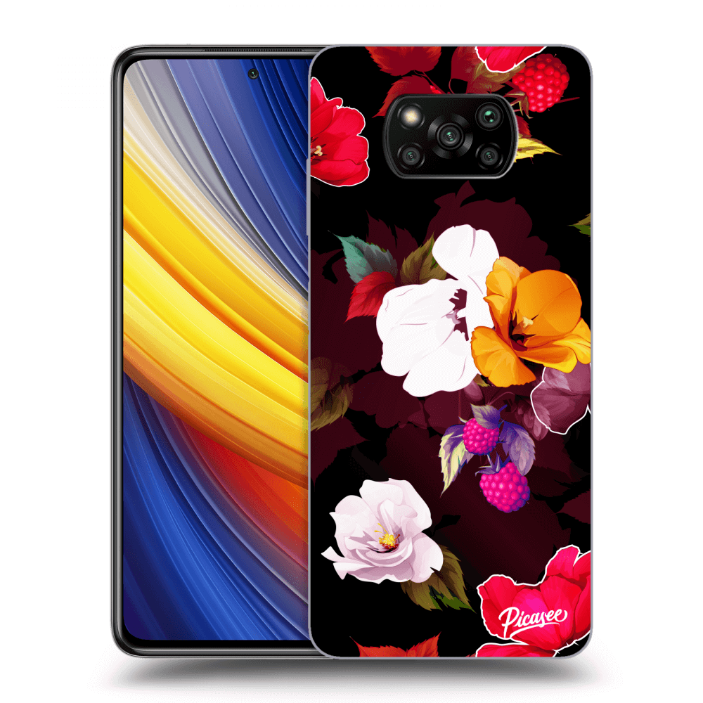 Picasee silikónový prehľadný obal pre Xiaomi Poco X3 Pro - Flowers and Berries