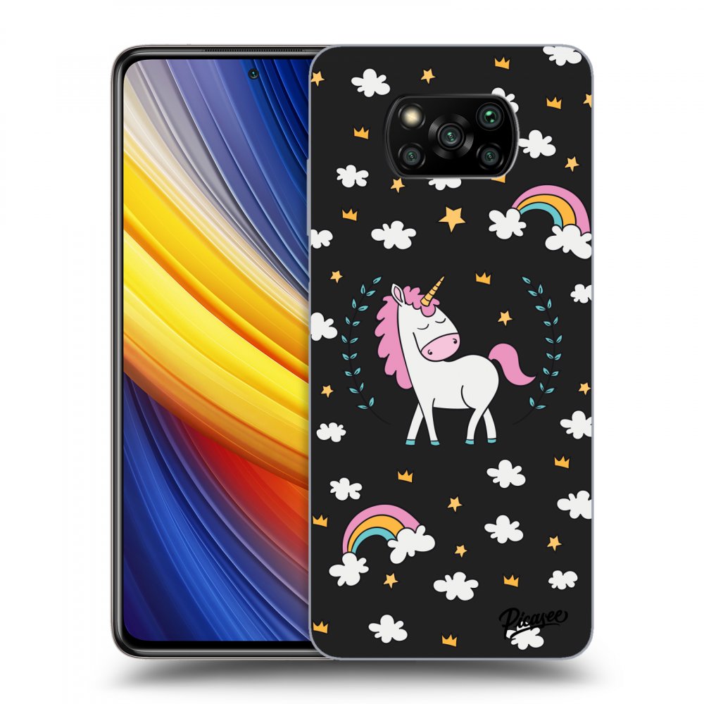 Picasee silikónový čierny obal pre Xiaomi Poco X3 Pro - Unicorn star heaven