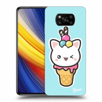 Picasee silikónový prehľadný obal pre Xiaomi Poco X3 Pro - Ice Cream Cat