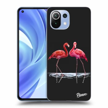 Picasee silikónový čierny obal pre Xiaomi Mi 11 - Flamingos couple