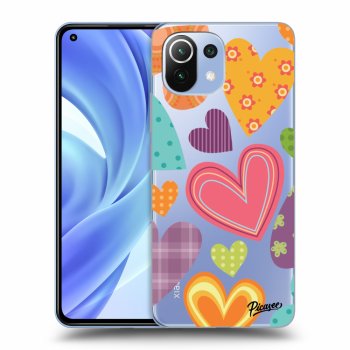 Picasee silikónový prehľadný obal pre Xiaomi Mi 11 - Colored heart